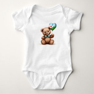 teddybeer en ballon met de vlag van Djibouti. Romper