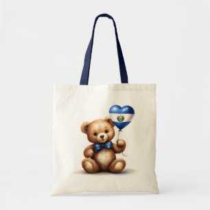 Teddybeer en ballon met de vlag van El Salvador. Tote Bag