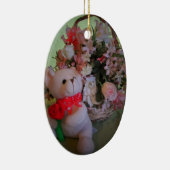 Teddybeer en bloemen keramisch ornament (Rechts)