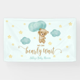 Teddybeer en Blue Balloons Baby shower Party Spandoek