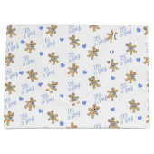 Teddybeer en Blue Hearts Baby shower Groot Cadeauzakje (Voorkant)