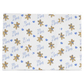 Teddybeer en Blue Hearts Baby shower Groot Cadeauzakje (Achterkant)