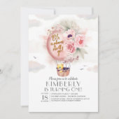 Teddybeer en Floral heteluchtballon Kind Verjaarda Kaart (Voorkant)