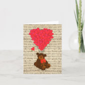 Teddybeer en hart feestdagen kaart (Voorkant)