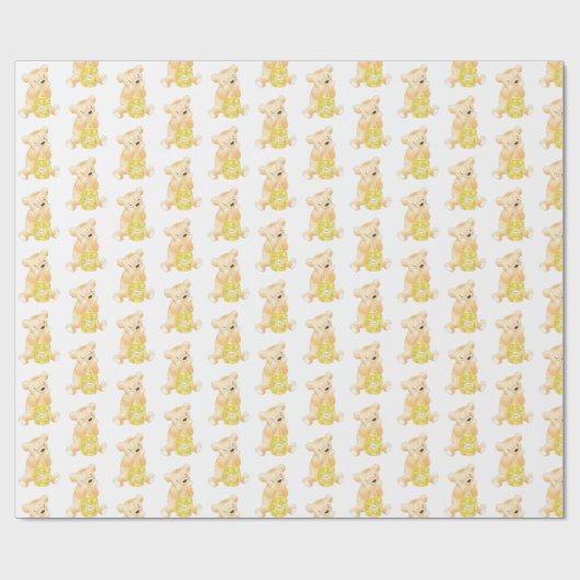 Teddybeer en honing Genderneutraal Baby shower Cadeaupapier (Vlak)