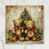  teddybeer en kerstboom bedankjes labels (Achterkant)
