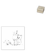 Teddybeer en Kiwi vogel eten ijsjes Rubberstempel (Gestempeld)