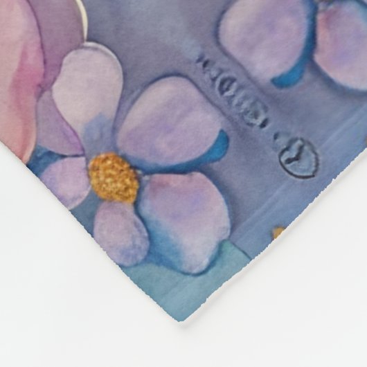 Teddybeer en konijn in een pasteltuin fleece deken (Hoek)