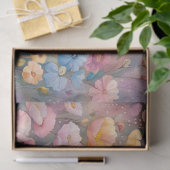 Teddybeer en konijn in een pasteltuin tissuepapier (Geschenk)