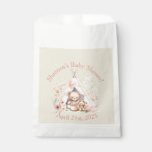Teddybeer en konijn in het Teepee Tent Baby shower Bedankzakje (Voorkant)