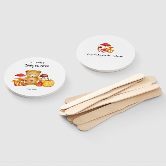 Teddybeer en paddenstoel Wonderland Handwaaier (Niet-gemonteerd)