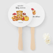 Teddybeer en paddenstoel Wonderland Handwaaier (Voorkant en achterkant)