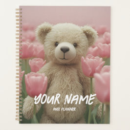 Teddybeer en Roze Tulp Planner Zachte Planning