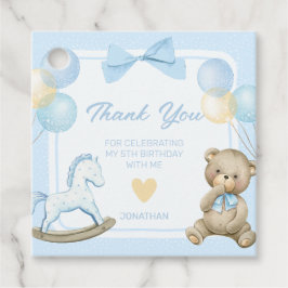 Teddybeer en schommelpaard bedankjes labels