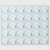 Teddybeer en schommelpaard cadeaupapier (Vlak)