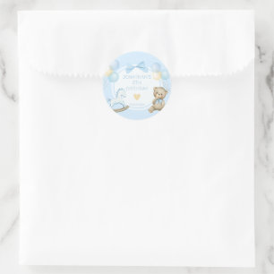 Teddybeer en schommelpaard ronde sticker