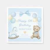 Teddybeer en schommelpaard servet (Voorkant)