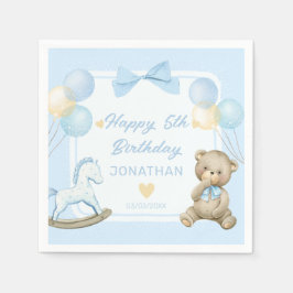 Teddybeer en schommelpaard servet