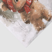 Teddybeer en sneeuwpop tissuepapier (Detail)