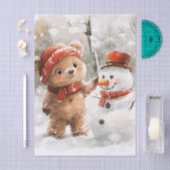 Teddybeer en sneeuwpop tissuepapier (Craft)