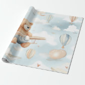 Teddybeer en Vlak Kinder Naadloze Patroon Cadeaupapier (Uitgerold)