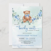 Teddybeer Eucalyptus kransjongen Baby shower Kaart (Voorkant)