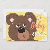 Teddybeer Felgeel Babyshower Kaart (Voorkant)