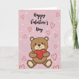 Teddybeer Fijne Valentijnsdag Vakantiekaart Feestdagen Kaart
