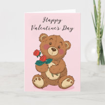 Teddybeer Fijne Valentijnsdag Vakantiekaart