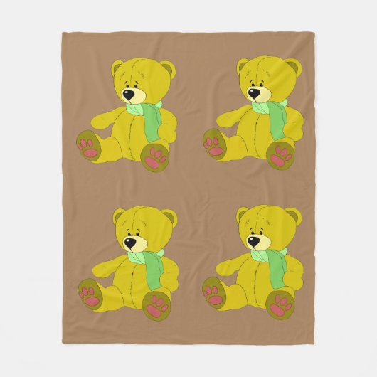Teddybeer fleece deken (Voorkant)