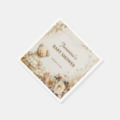  teddybeer Floral Baby shower servetten (Hoek)