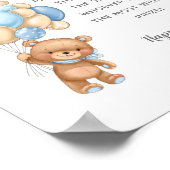 Teddybeer-fopspeen-jacht baby shower spel poster (Hoek)