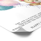 Teddybeer - fopspeen jacht baby shower spel poster (Hoek)