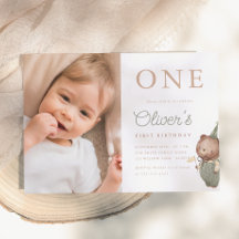 Teddybeer foto eerste verjaardagsfeestje