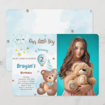 Teddybeer Foto Uitnodiging