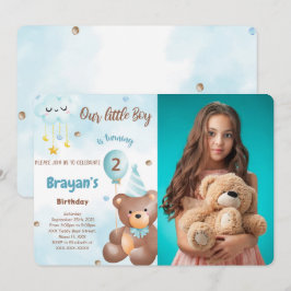 Teddybeer Foto Uitnodiging