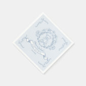 Teddybeer Frans blauw Toile Baby shower Servet (Hoek)