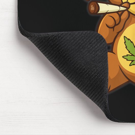 Teddybeer Funny Weed Roken Beer met Gewrichtsblad Muismat (Hoek)