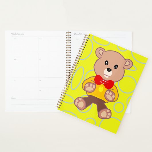 Teddybeer geel geometrisch planner (Display)