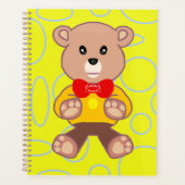 Teddybeer geel geometrisch planner (Voorkant)