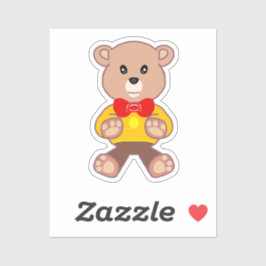 Teddybeer geel geometrische Sticker
