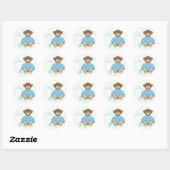Teddybeer Gekleed in Blauw Baby showers Sticker (Vel)