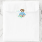 Teddybeer Gekleed in Blauw Baby showers Sticker (Tas)
