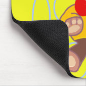 Teddybeer gele geometrische cirkels lussen Mousepa Muismat (Hoek)