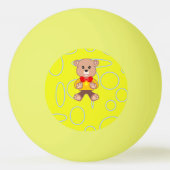Teddybeer gele geometrische pingpongbal (Achterkant)