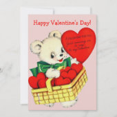  Teddybeer Gelukkig Valentijnsdag Custom Feestdagenkaart (Voorkant)