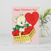  Teddybeer Gelukkig Valentijnsdag Custom Feestdagenkaart (Staand voorkant)