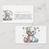 Teddybeer genaaid patchwork meisje boeken voor Bab Informatiekaartje (Voorkant / Achterkant)