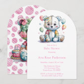 Teddybeer genaaide patchwork meisjesboeken voor ba kaart (Voorkant / Achterkant)