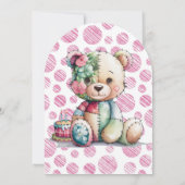 Teddybeer genaaide patchwork meisjesboeken voor ba kaart (Achterkant)